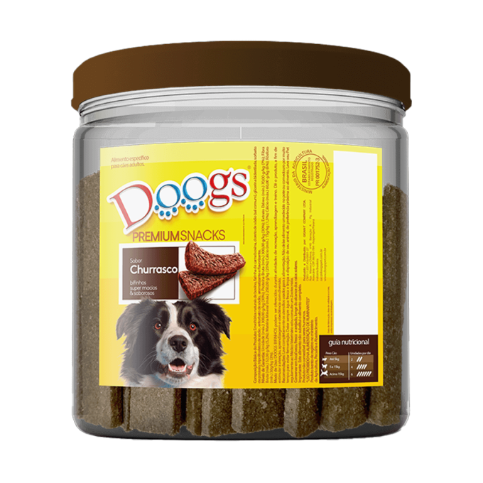 Bifinho para Cachorro Doogs Churrasco Pote 1kg
