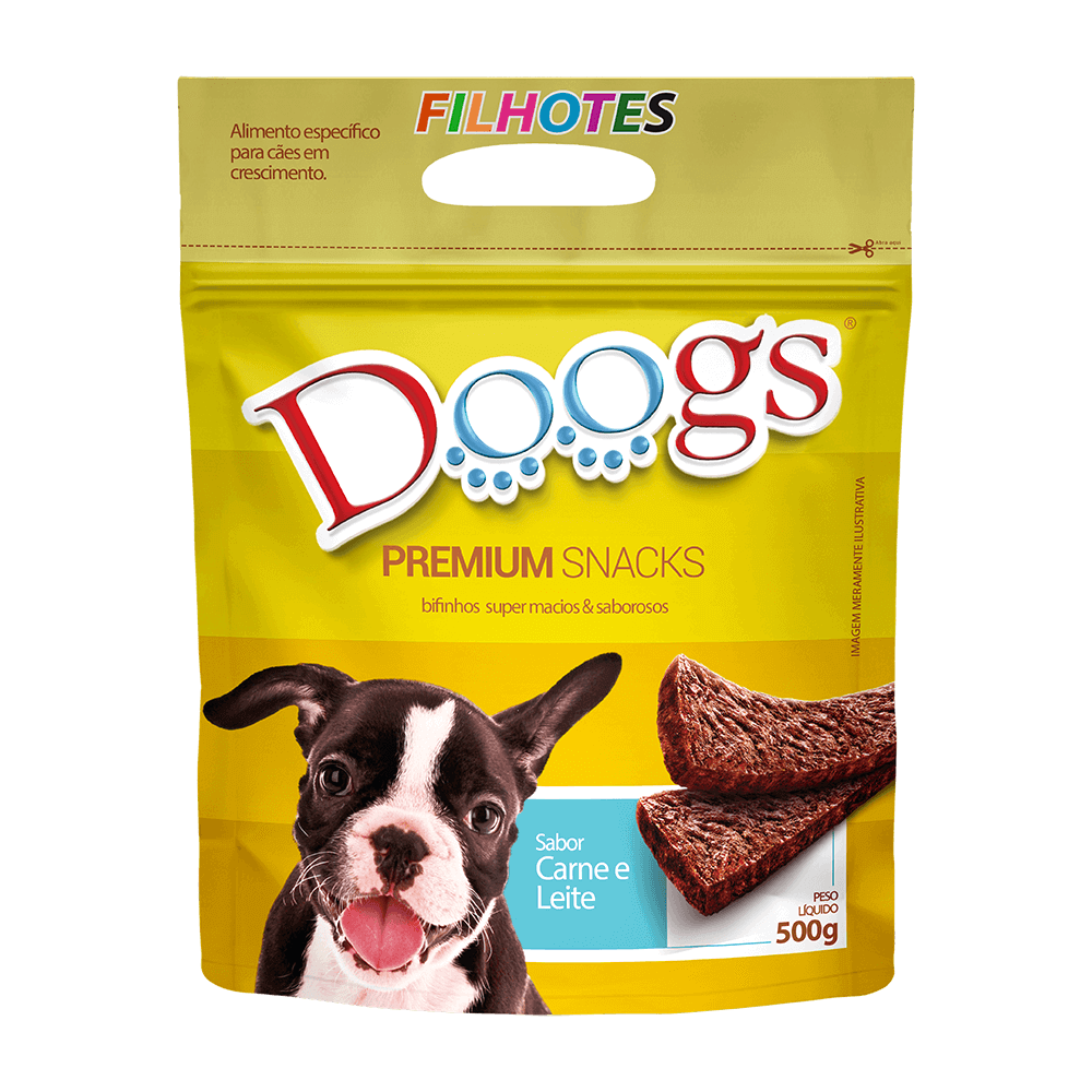 Bifinho para Cachorro Doogs Carne e Leite 500g