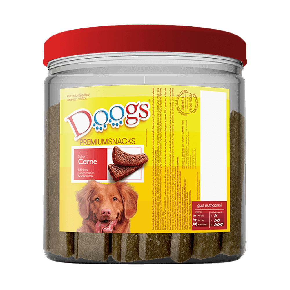 Bifinho para Cachorro Doogs Carne Pote 1kg