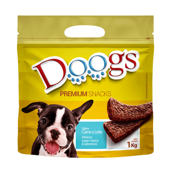 Bifinho para Cachorro Doogs Carne e Leite 1kg