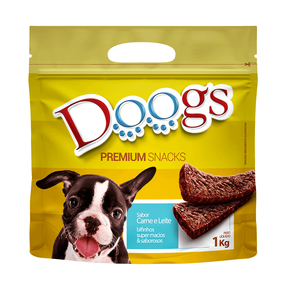 Bifinho para Cachorro Doogs Carne e Leite 1kg
