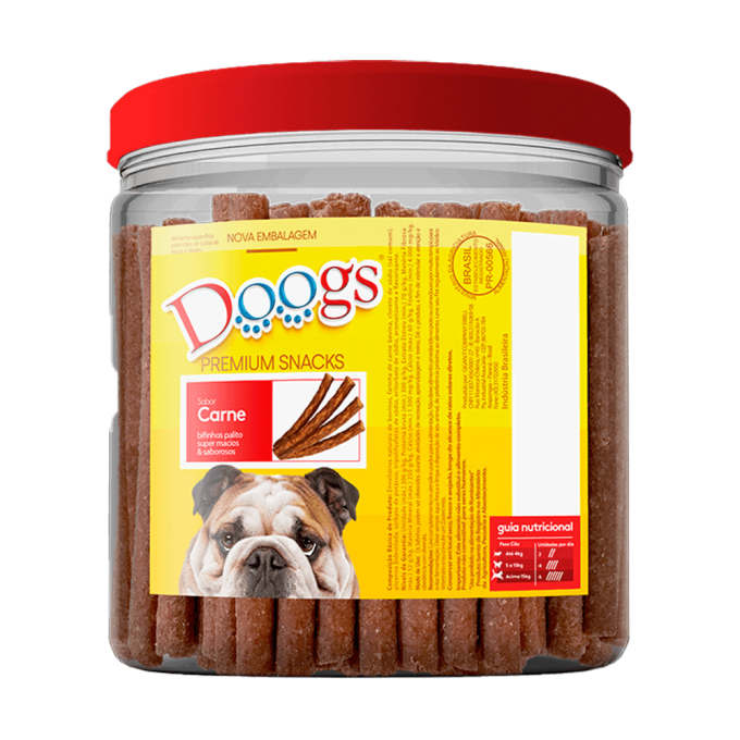 Bifinho Palito para Cachorro Doogs Carne Pote 1kg