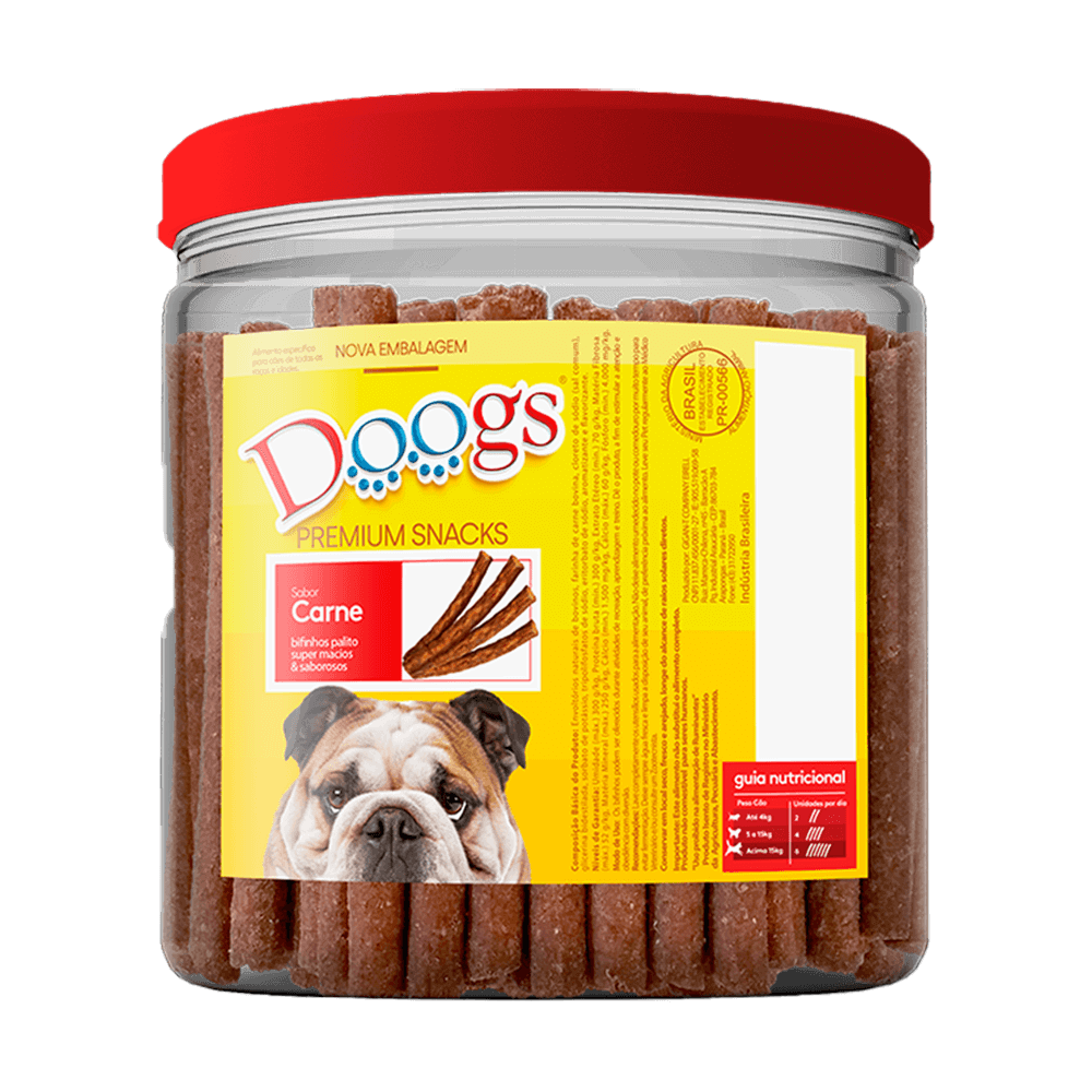 Bifinho Palito para Cachorro Doogs Carne Pote 1kg