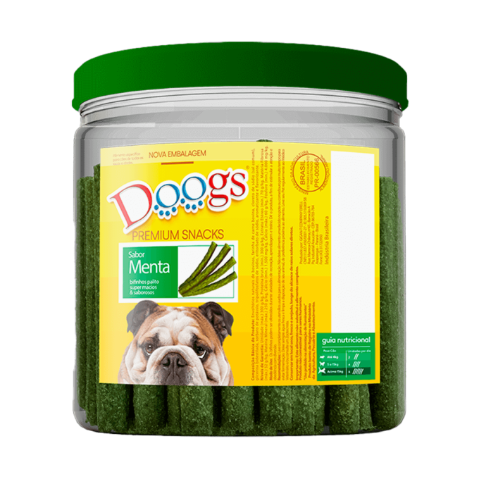 Bifinho Palito para Cachorro Doogs Menta Pote 1kg