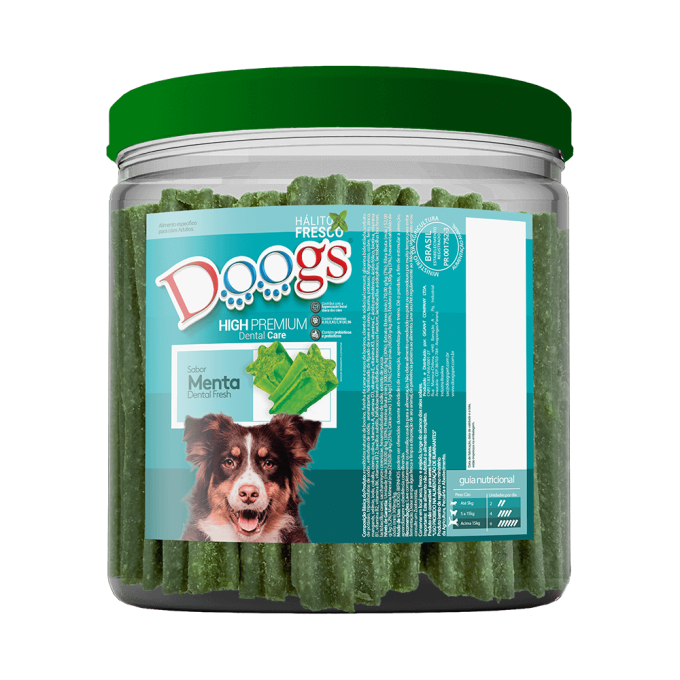 Bifinho Dental para Cachorro Doogs Menta Pote 800g