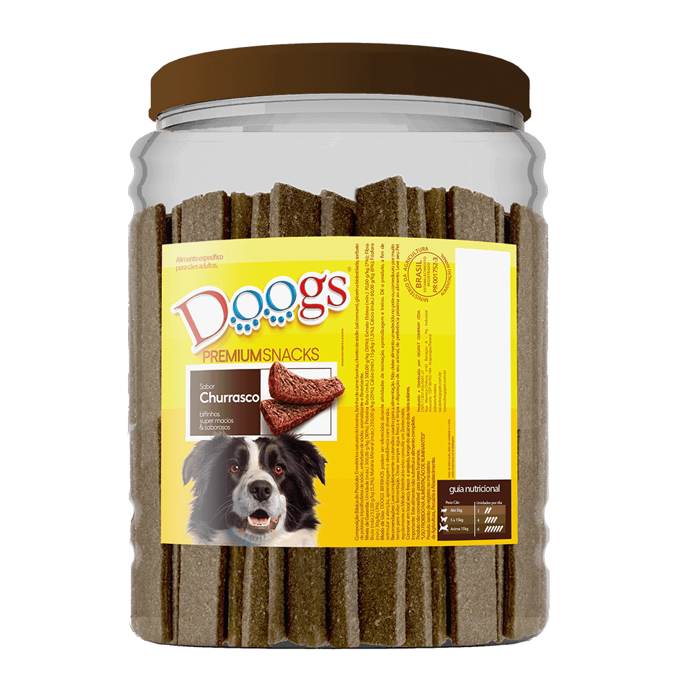 Bifinho para Cachorro Doogs Churrasco Pote 2,5kg