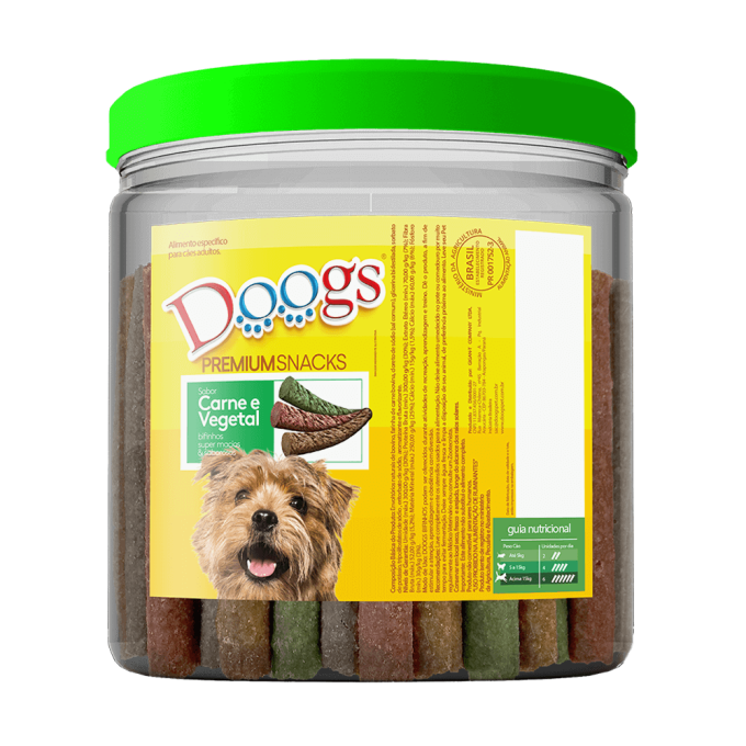 Bifinho para Cachorro Doogs Carne com Vegetais Pote 1kg