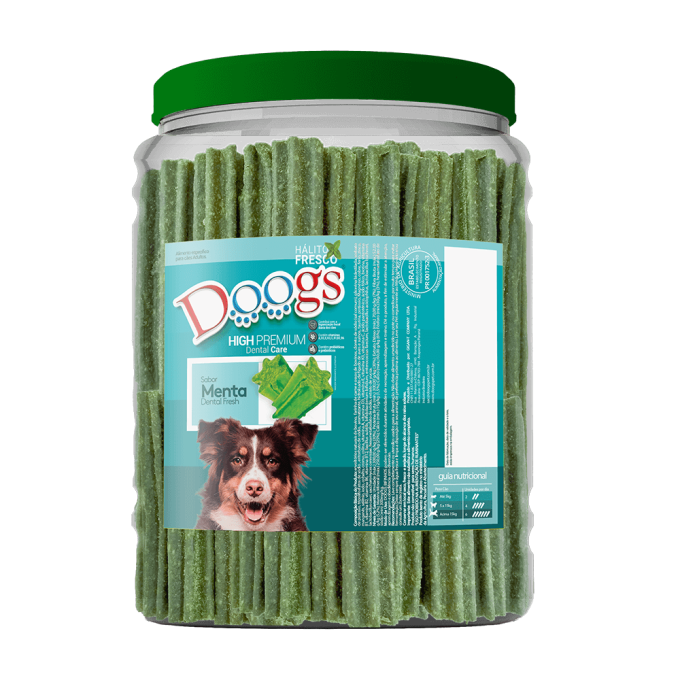 Bifinho Dental para Cachorro Doogs Menta Pote 1,8kg