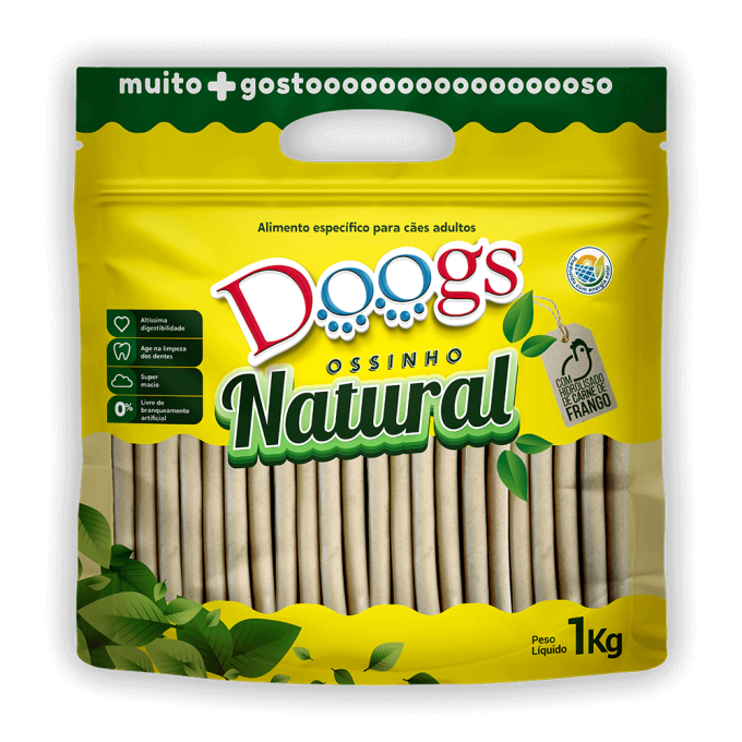 Ossinho Natural para Cachorro Doogs Palito 8mm 1kg