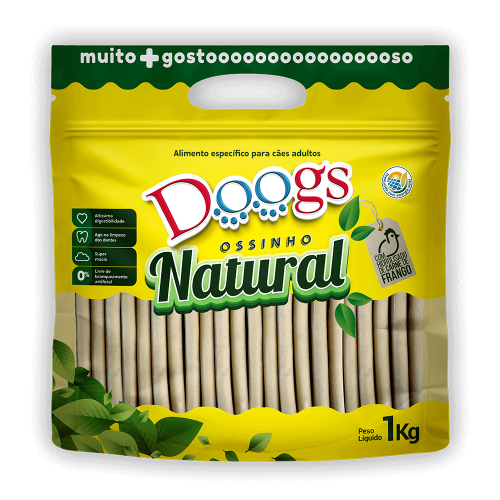 Ossinho Natural para Cachorro Doogs Palito 8mm 1kg