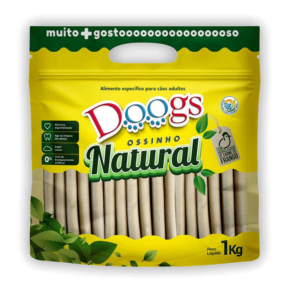Ossinho Natural para Cachorro Doogs Palito 15mm 1kg