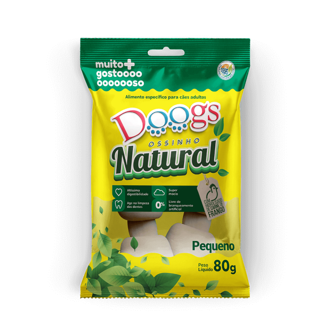 Osso Nó Natural para Cachorro Doogs Pequeno 80g 2 Unidades