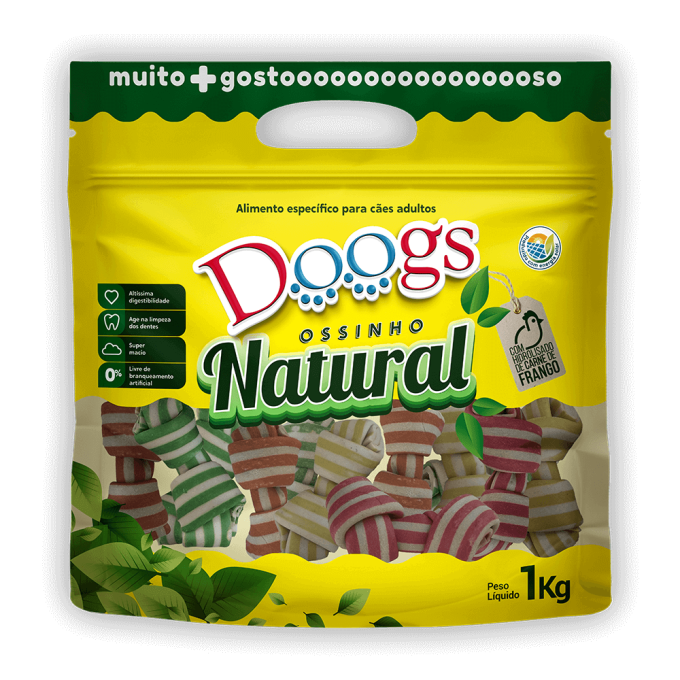 Osso Nó Colorido para Cachorro Doogs Pequeno 1kg