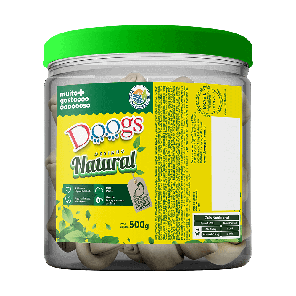 Osso Nó Natural para Cachorro Doogs Mini Pote 500g