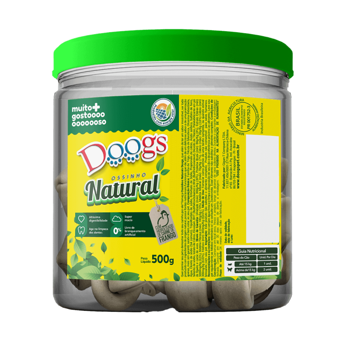 Osso Nó Natural para Cachorro Doogs Pequeno Pote 500g