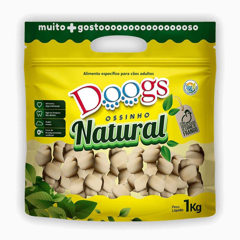 Osso Nó Natural para Cachorro Doogs Mini 1kg