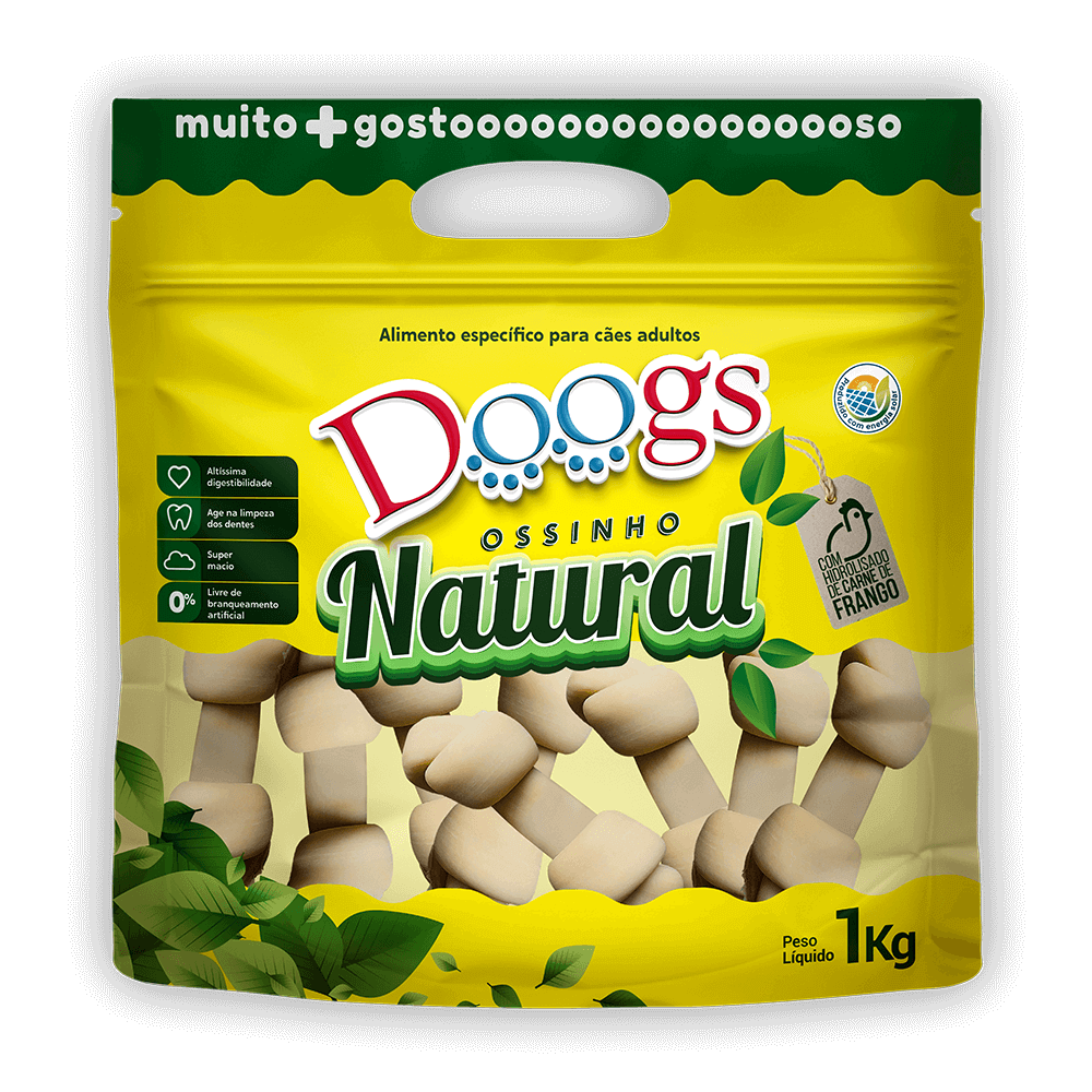 Osso Nó Natural para Cachorro Doogs Médio 1kg
