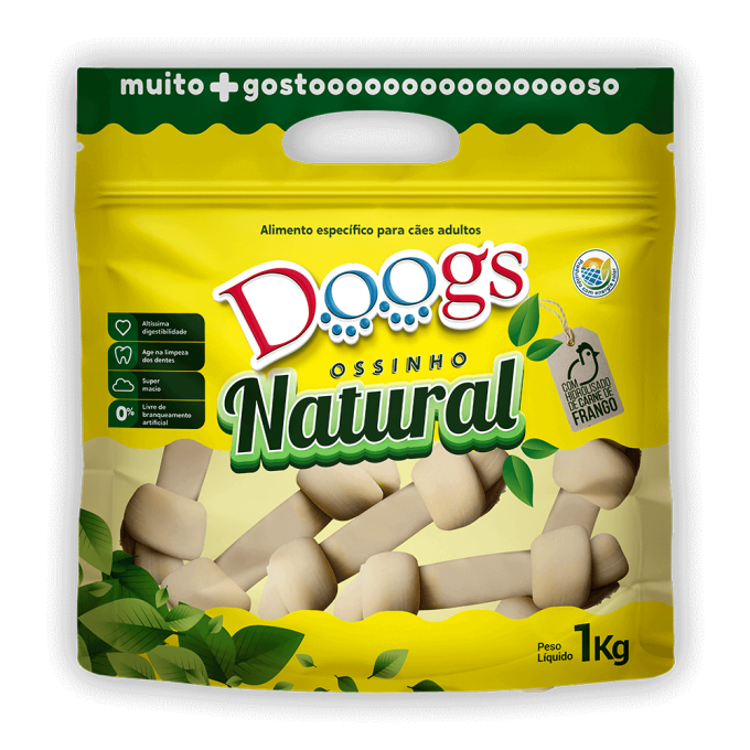 Osso Nó Natural para Cachorro Doogs Grande 1kg