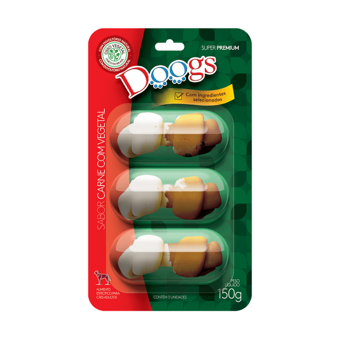 Osso para Cachorro Doogs Carne com Vegetais 150g