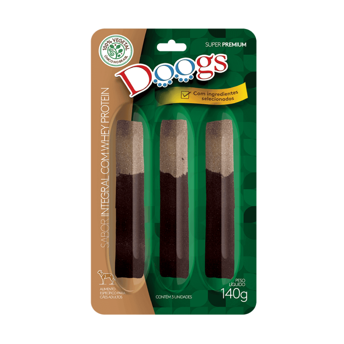 Roll Mastigável para Cachorro Doogs Whey Protein 140g