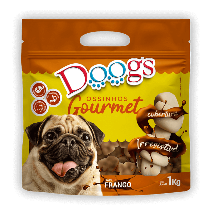 Ossinho Gourmet para Cachorro Doogs Frango Mini 1kg