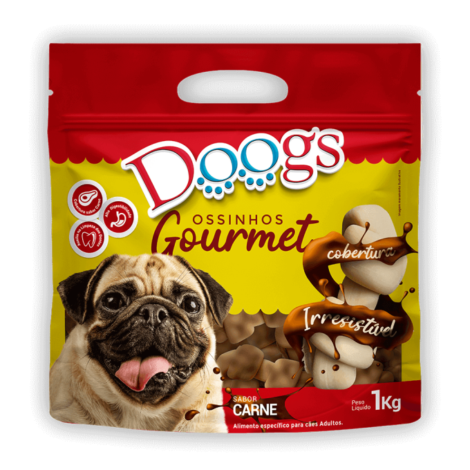 Ossinho Gourmet para Cachorro Doogs Carne Mini 1kg