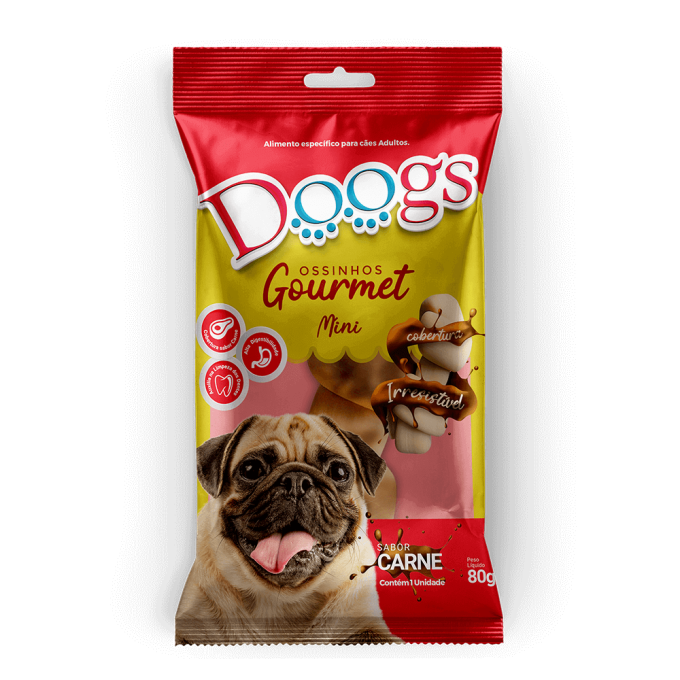 Ossinho Gourmet para Cachorro Doogs Carne Pequeno 3/4 80g