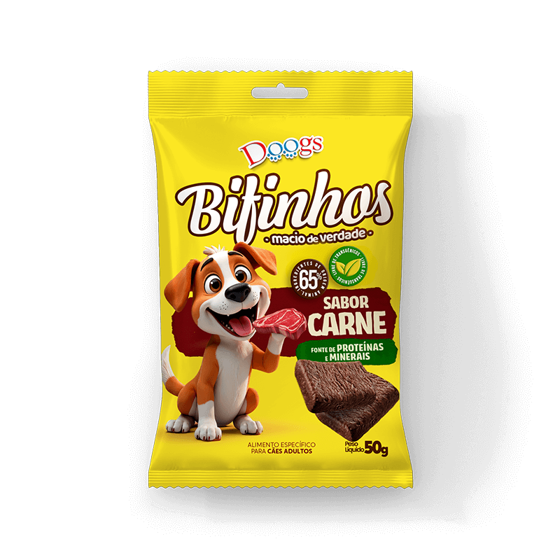 Bifinho para Cachorro Doogs Sabor Carne 50g