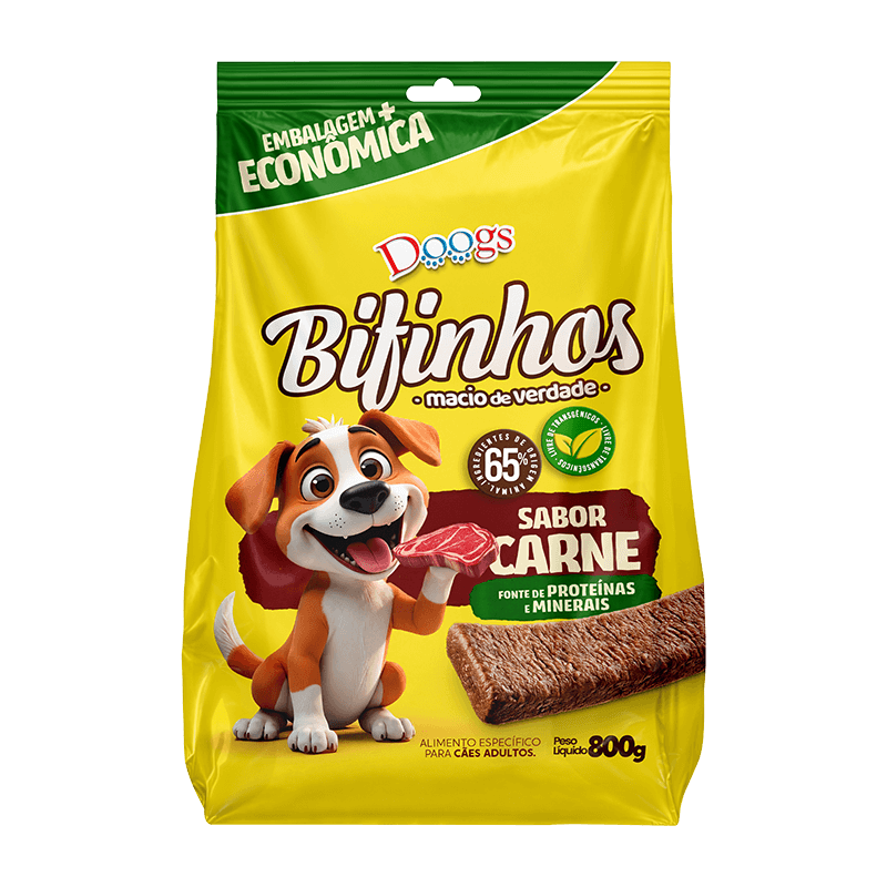 Bifinho para Cachorro Doogs Carne 800g
