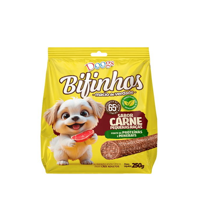 Bifinho para Cachorro Doogs Carne Raças Pequenas 250g