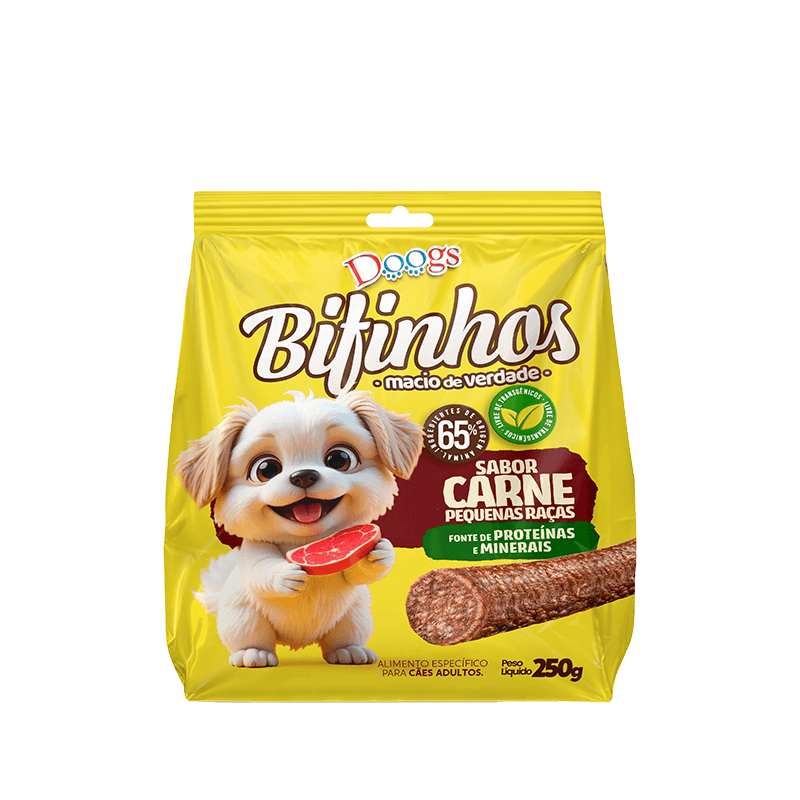 Bifinho para Cachorro Doogs Carne Raças Pequenas 250g