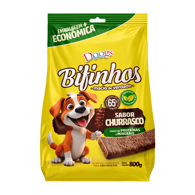 Bifinho para Cachorro Doogs Churrasco 800g