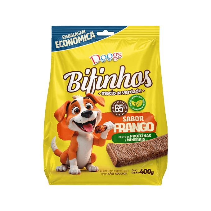 Bifinho para Cachorro Doogs Frango 400g