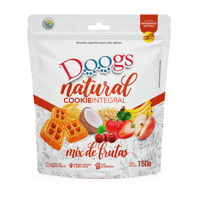 Cookie Integral para Cachorro Doogs Mix de Frutas 150g