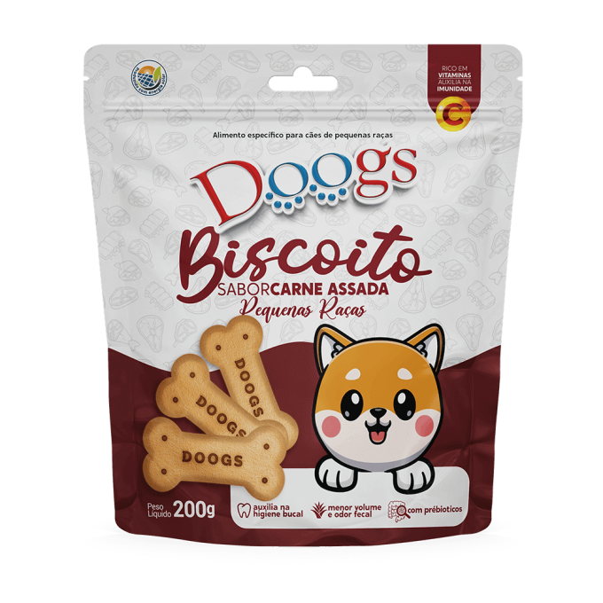 Biscoito para Cachorro Doogs Carne Assada Raças Pequenas 200g