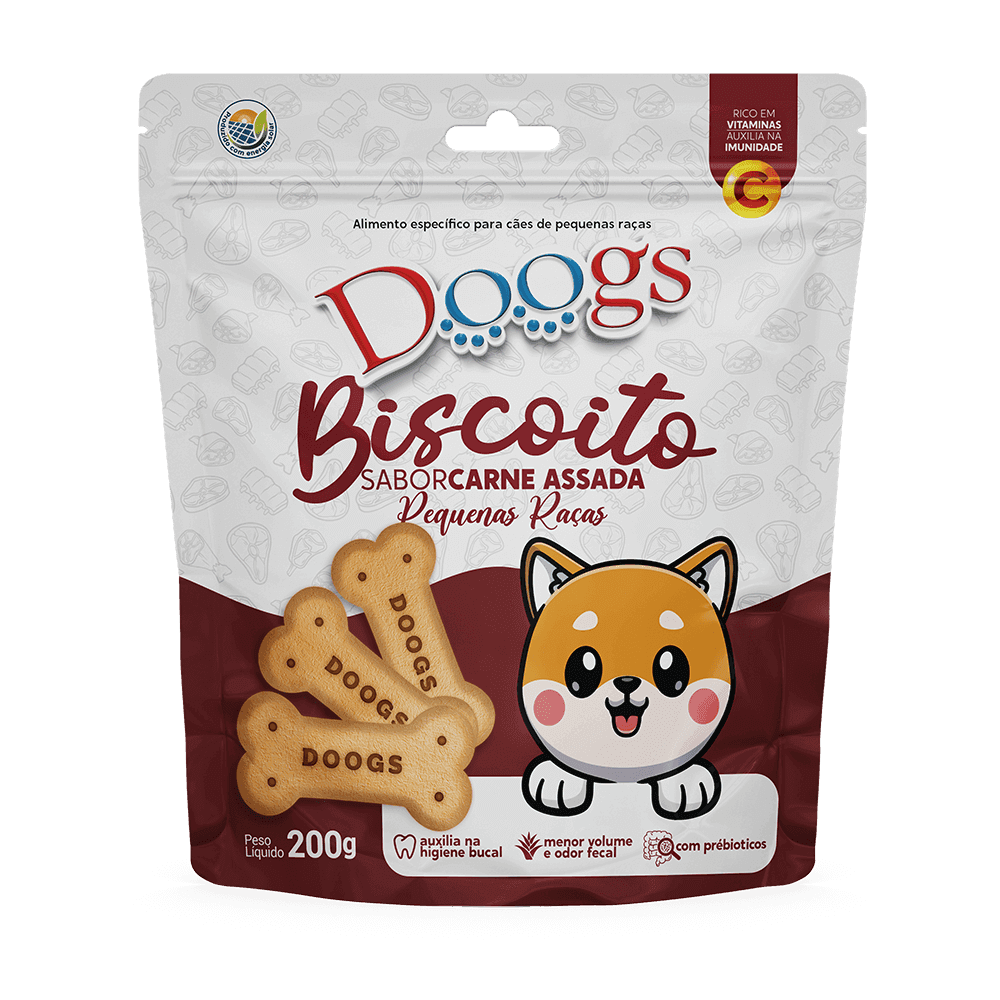 Biscoito para Cachorro Doogs Carne Assada Raças Pequenas 200g