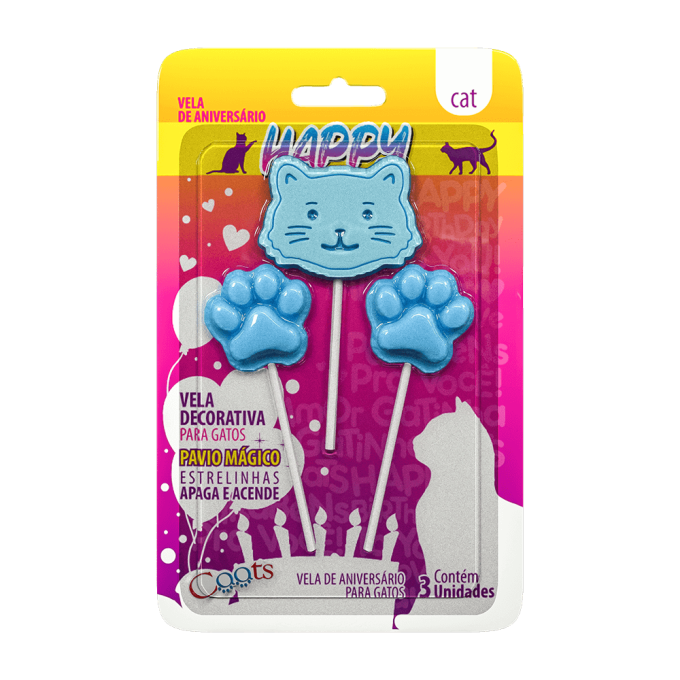 Vela Decorativa para Gatos Caats Azul