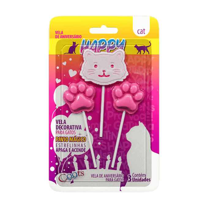 Vela Decorativa para Gatos Caats Rosa