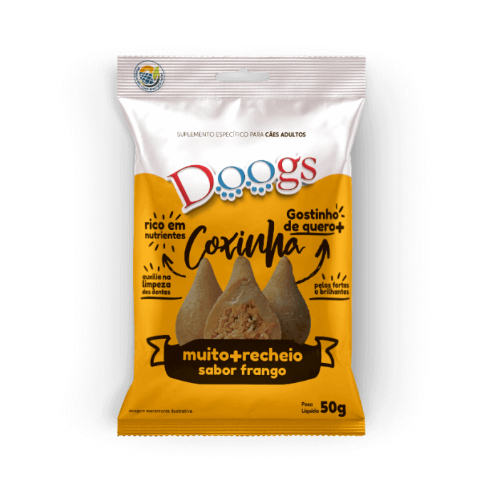 Snack Recheado para Cachorro Doogs Coxinha 50g