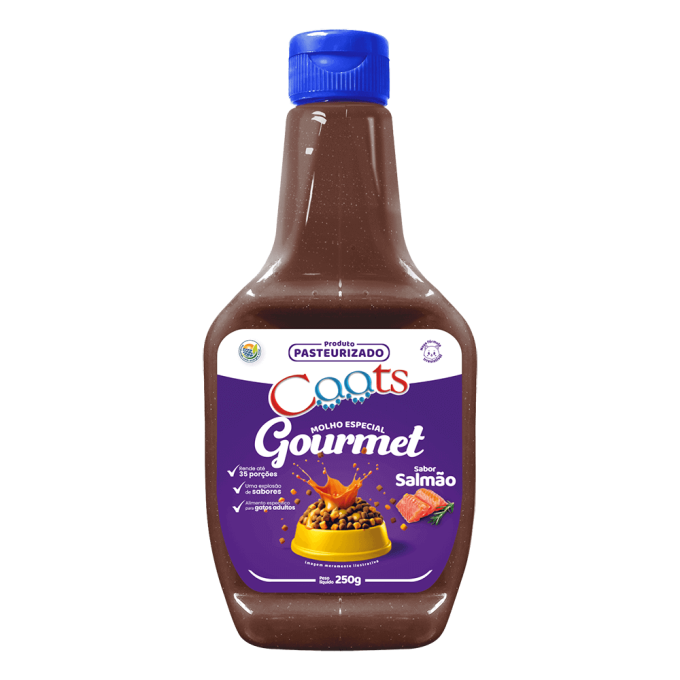 Molho Gourmet para Gatos Adultos Caats Salmão 250g