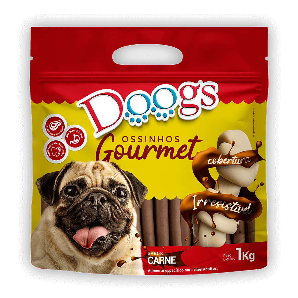 Palito Gourmet para Cachorro Doogs Carne 15mm 1kg