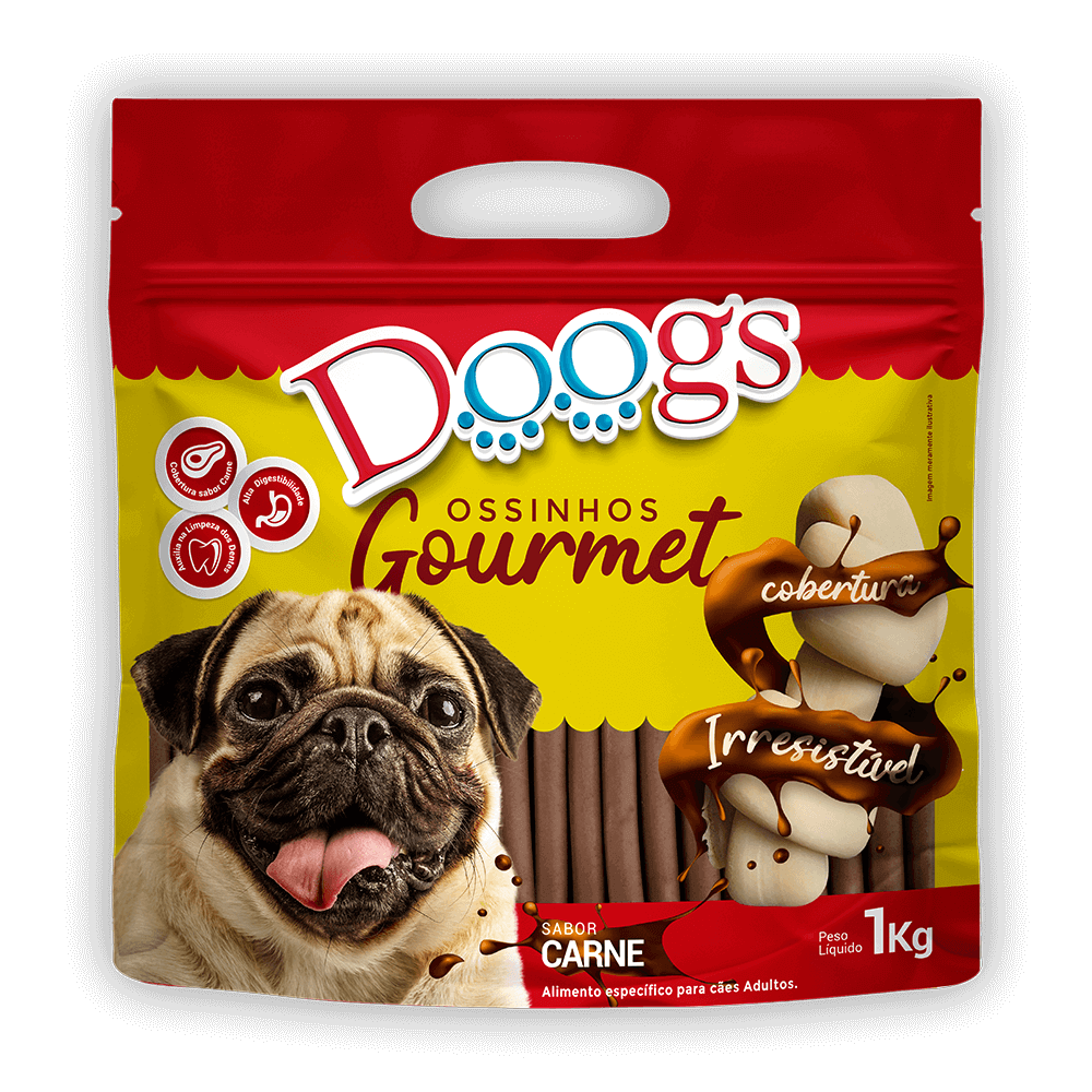 Palito Gourmet para Cachorro Doogs Carne 8mm 1kg