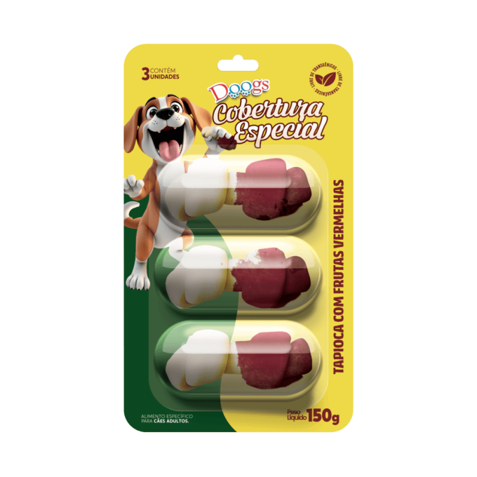 Osso para Cachorro Doogs Tapioca e Frutas Vermelhas 150g