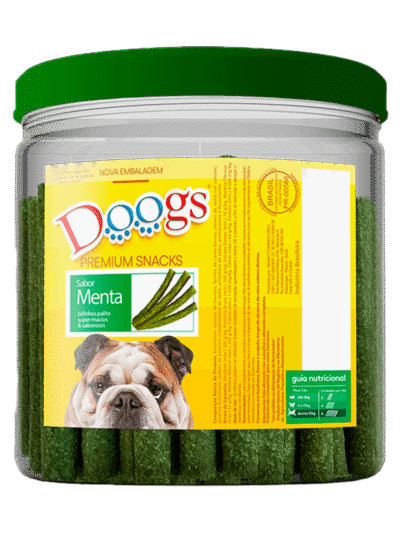 Bifinho Palito para Cachorro Doogs Menta Pote 1kg