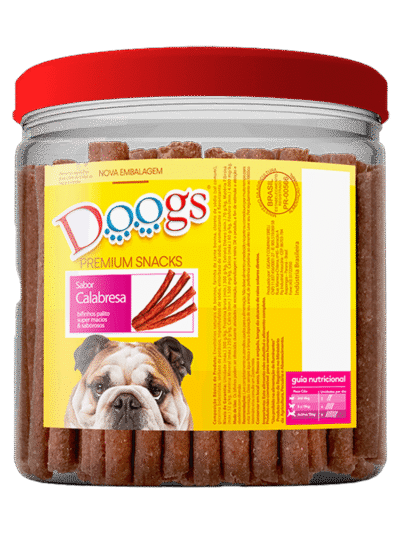 Bifinho Palito para Cachorro Doogs Calabresa Pote 1kg