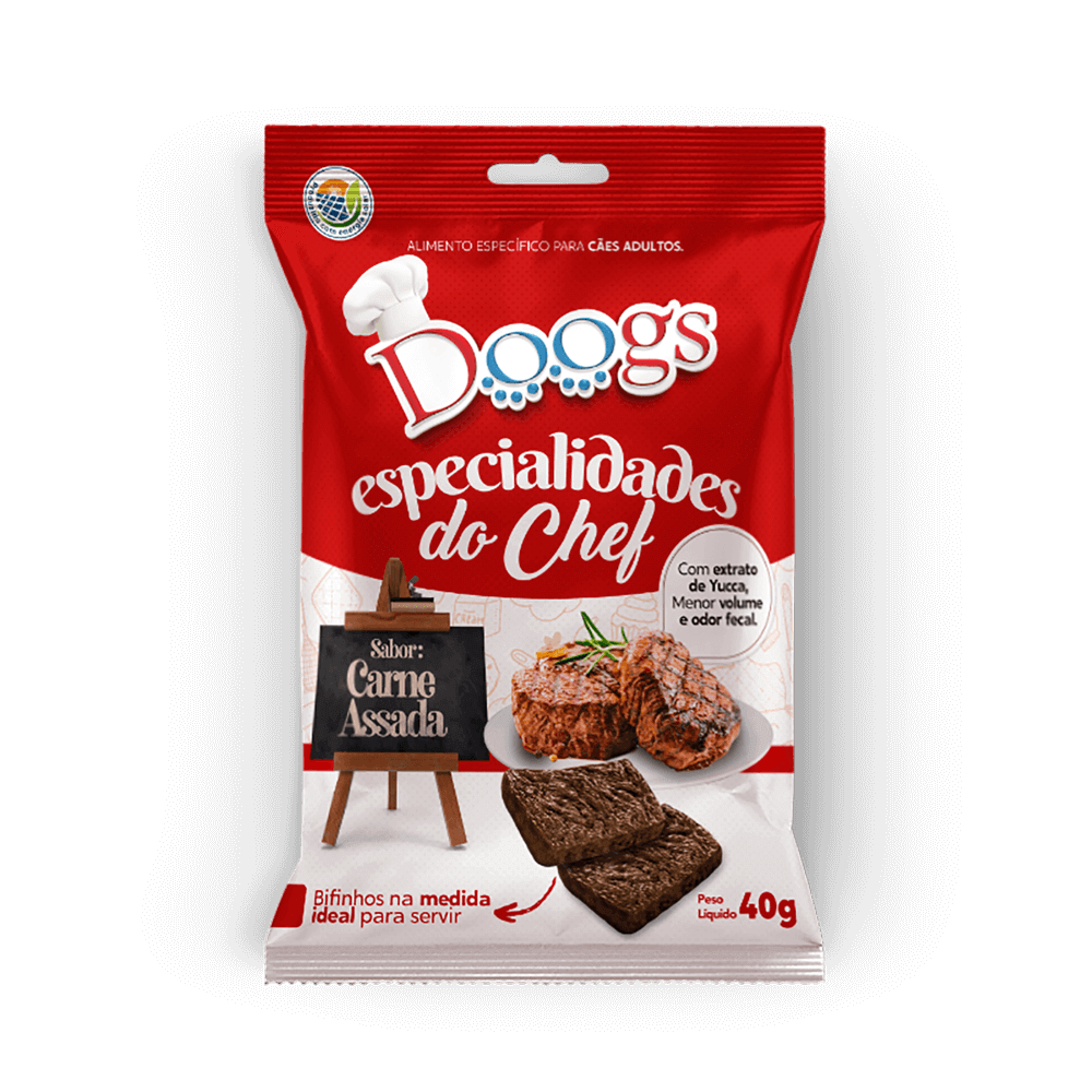 Bifinho para Cachorro Doogs Especialidades do Chef Carne Assada 40g