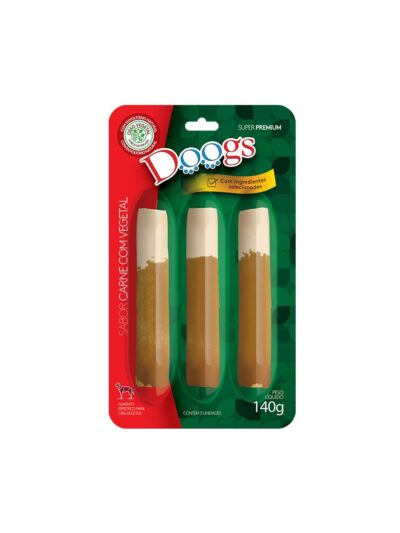 Blister Roll Doogs 140g Sabor Carne com Vegetal para Cães de Todas as Raças e Idades