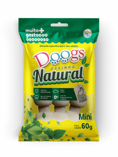 Osso Nó Natural para Cachorro Doogs Mini 60g 3 Unidades