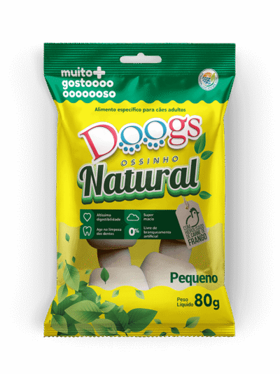 Osso Nó Natural para Cachorro Doogs Pequeno 80g 2 Unidades