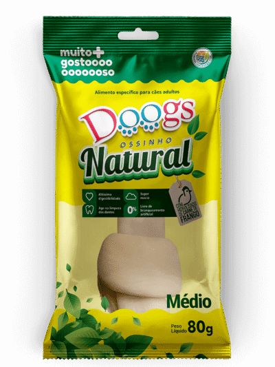 Osso Nó Natural para Cachorro Doogs Médio 80g